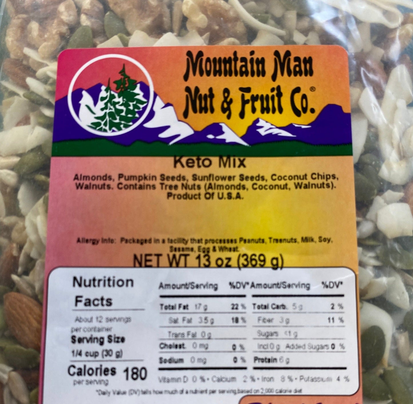 Keto Mix 13 oz Label