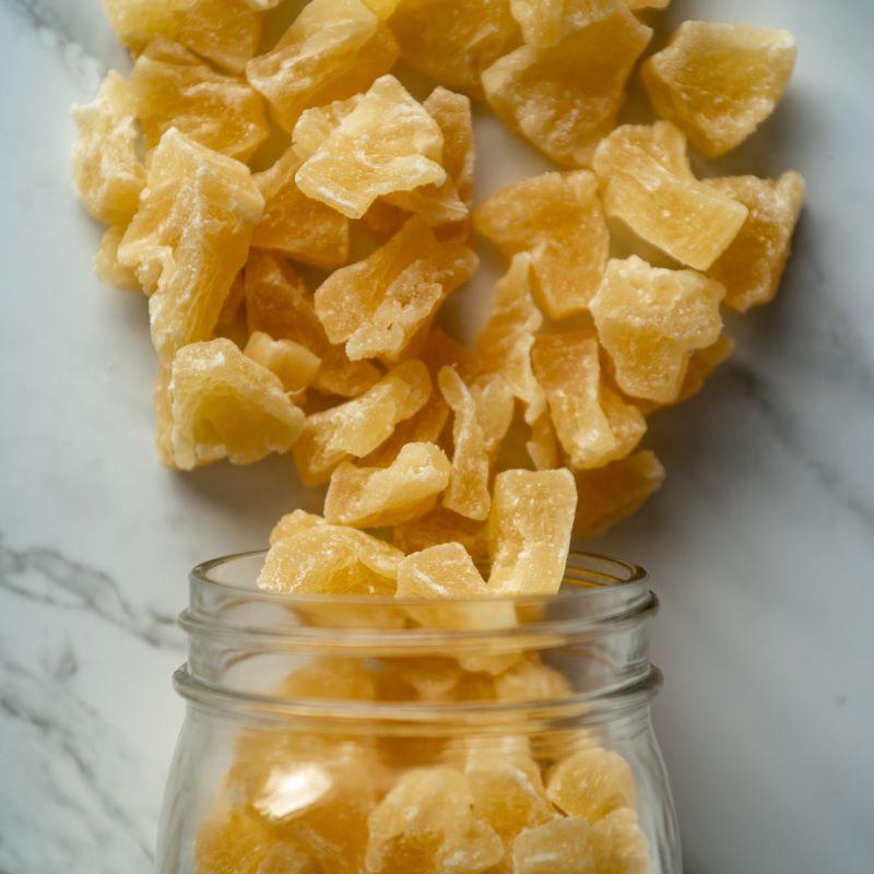 natural dried pineapple tidbits 14oz. These sun-dried diced pineapple pieces are sweet, tangy, and perfect for snacking or adding to your favorite meals. Sourced from Thailand and the Philippines, they’re packed with vitamin C, iron, calcium, and fiber. $9.49 USD