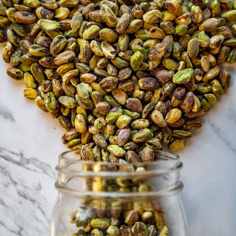 r&s hulled pistachios - 7oz. Straight from our Arizona orchards, these roasted and salted pistachios are not only tasty but packed with protein, amino acids, and healthy fats! Perfect for snacking or adding to your favorite dishes! $7.29 USD