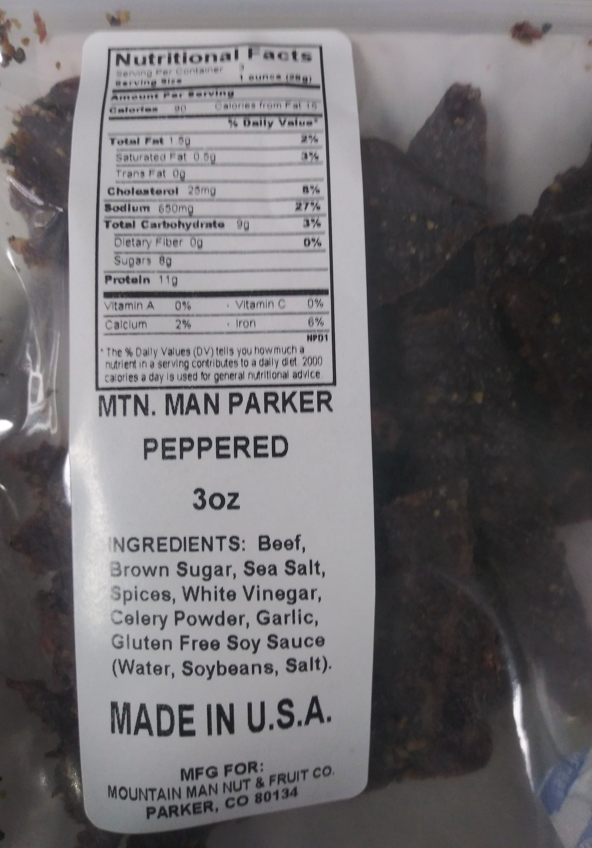 black pepper beef jerky label