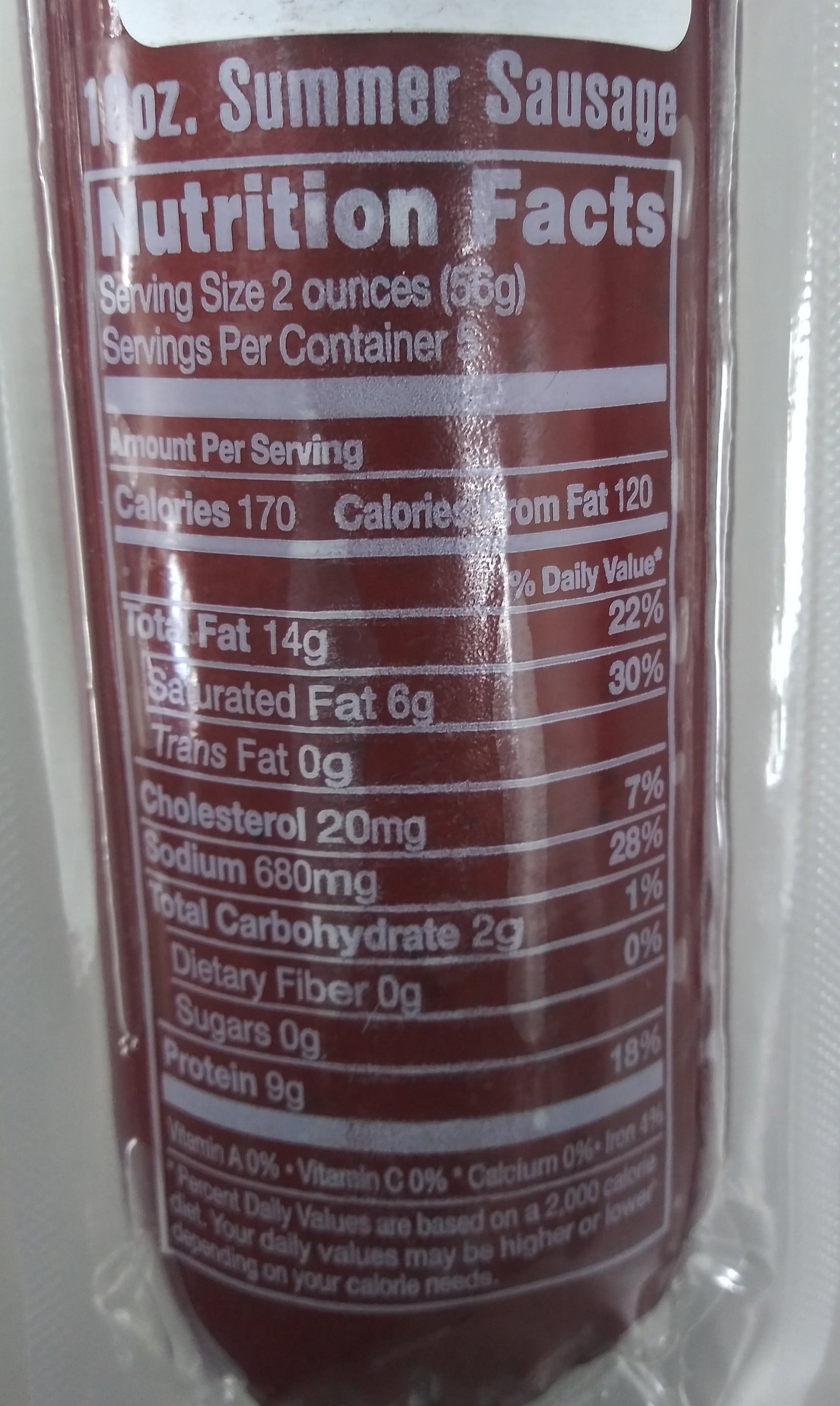 Summer Sausage -10 oz. Label