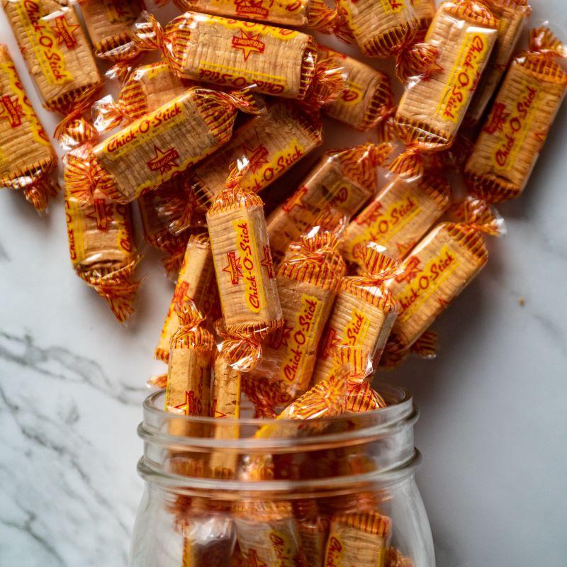 Chick O Stick® 12oz. A crunchy, flaky peanut butter treat wrapped in a delicious coating! These individually wrapped Chick-O-Sticks® bring a perfect mix of peanut buttery goodness with a satisfying crunch.$8.29 USD