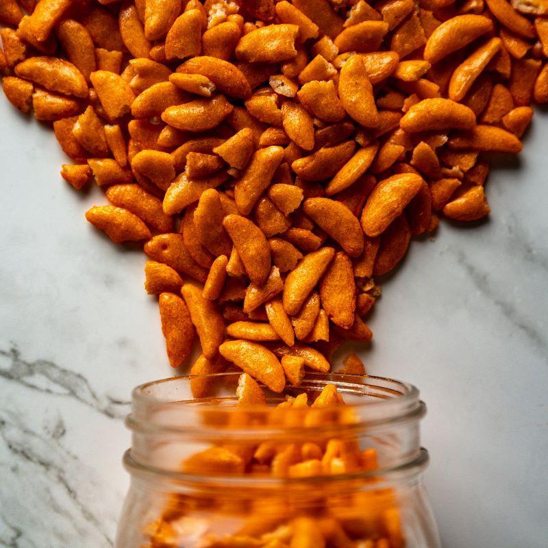 Chili Crackers 13oz. These crackers pack a spicy chili flavor that’s bold and exciting. Perfect on their own or to spice up your salad, these crackers are a great snack to enjoy anytime. $6.99 USD