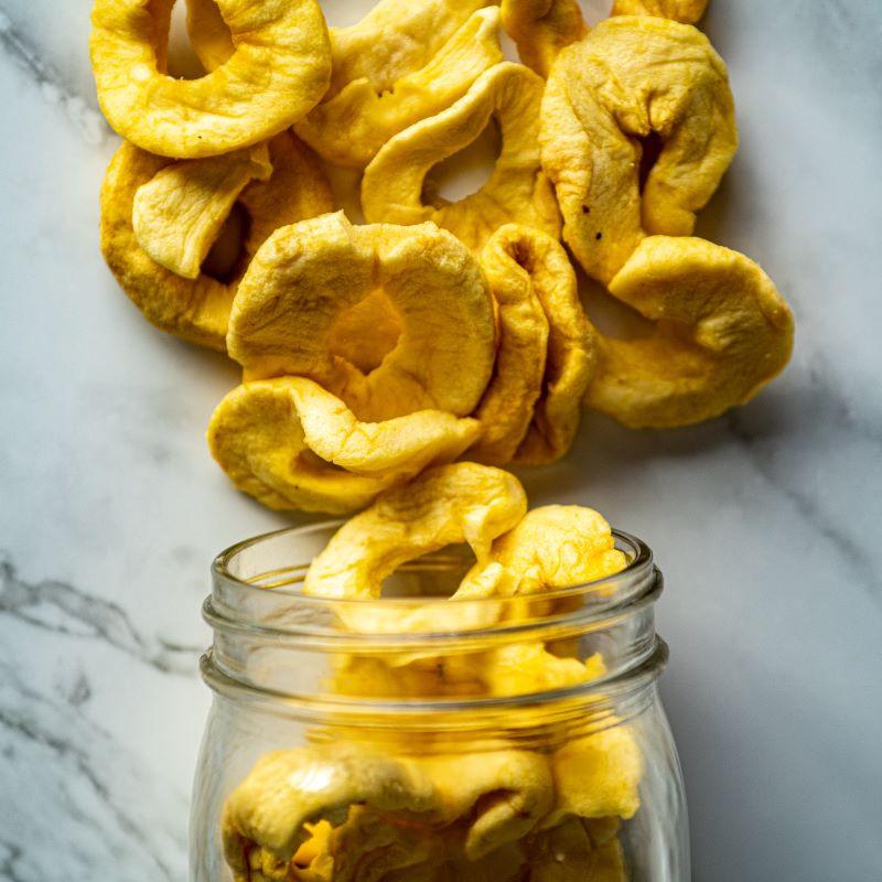 Dried Apples 8oz. These apples are a great source of dietary fiber and make a healthy, satisfying treat. $5.49 USD