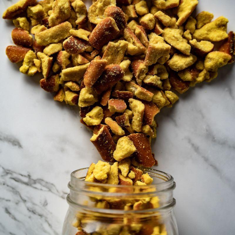 Honey Mustard Pretzel Pieces 12oz. These bite-sized pretzels are coated with a tangy and bold honey mustard flavoring, taking your classic snack to a whole new level! $7.00 USD