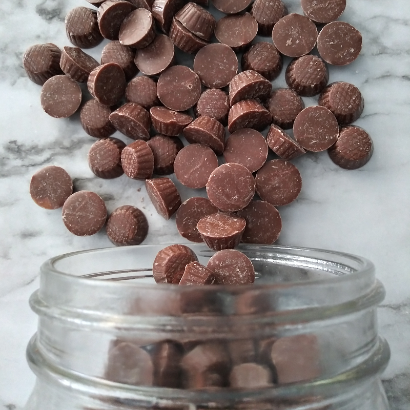 Micro Peanut Butter Cups 12oz. Miniature unwrapped peanut butter cups packed with creamy peanut butter and coated in smooth chocolate. These bite-sized treats are perfect for snacking or sharing! $8.00 USD