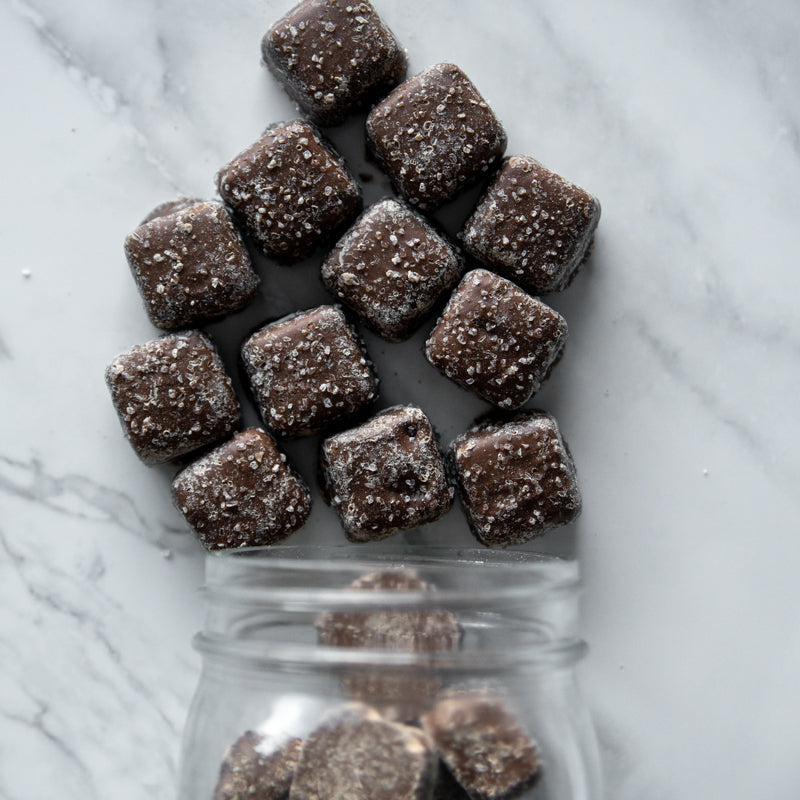 Milk Chocolate Sea Salt Caramels- Indulge in buttery smooth caramel, drenched in rich milk chocolate and topped with a touch of sea salt for the perfect sweet and salty balance. Every bite is a luxurious melt-in-your-mouth experience! $9.00 SD
