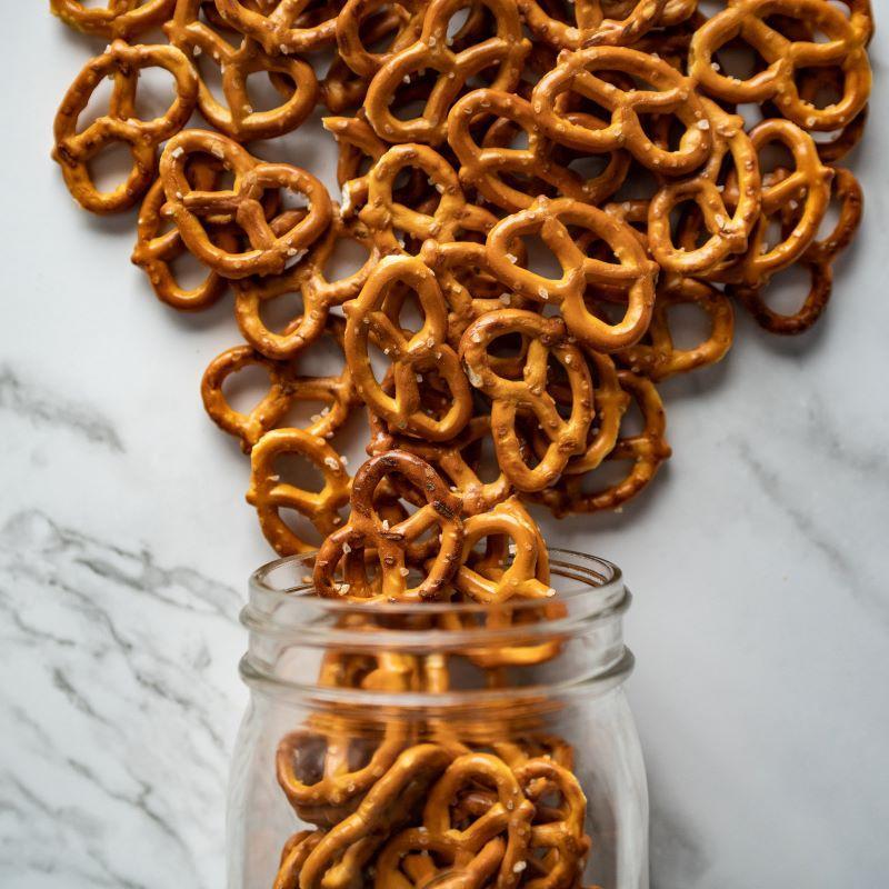 Mini Bow-tie Pretzels 8oz. The Classic Snack in Mini Form! Enjoy the timeless crunch of our Mini Bow-tie Pretzels! These bite-sized, classic pretzels are perfect for snacking, sharing, or adding to your favorite party mix. Simple, delicious, and always a crowd-pleaser. $3.29 USD