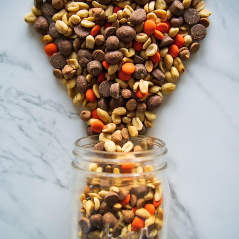 Peanut Mine™ 14oz. A peanut lover’s dream! This mix combines mini Peanut Butter Cups, Chocolate Covered Peanuts, Peanut Butter Chips, Dry Roasted Peanuts, and Reese’s Pieces® for the ultimate sweet and savory combo. $7.00 USD