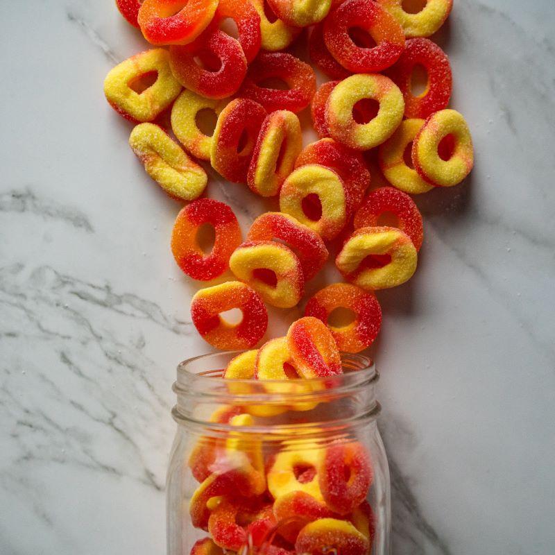 Sanded Gummy Peach Rings 13oz. Sweet, Fruity, and Irresistible!
Let the aroma hook you in! $8.00 USD