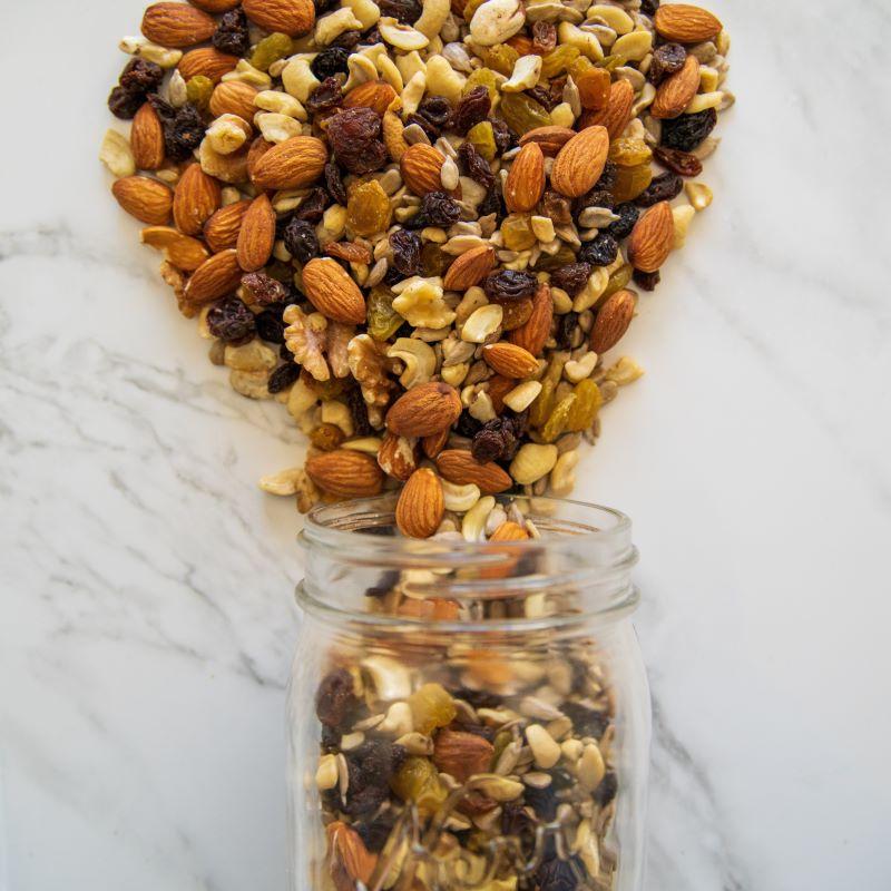 Trail Drive™ 14oz. Hit the trails with the perfect snack mix! Trail Drive™ is packed with raisins, almonds, sunflower seeds, cashews, walnuts, and pecans, making it the ideal on-the-go treat for your adventure. $7.00 USD
