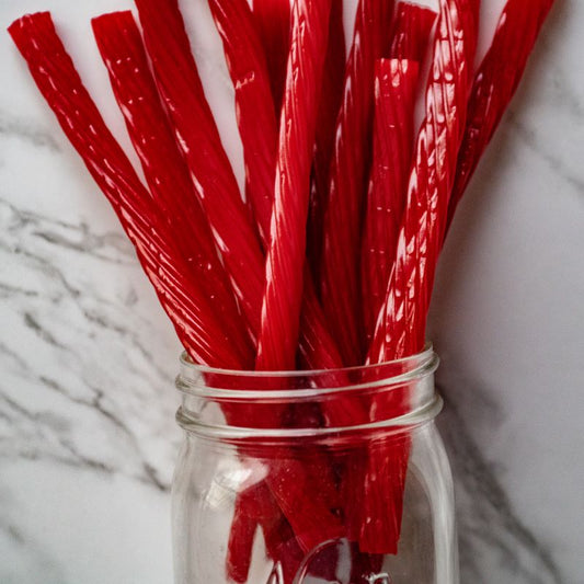 West Coast Style Twists 1 pound Satisfy your candy cravings with the vibrant flavors of raspberry and strawberry in these delicious twists! A perfect combination of sweetness and fun, these are sure to be a hit with anyone who loves a fruity, flavorful treat. $6.00 USD