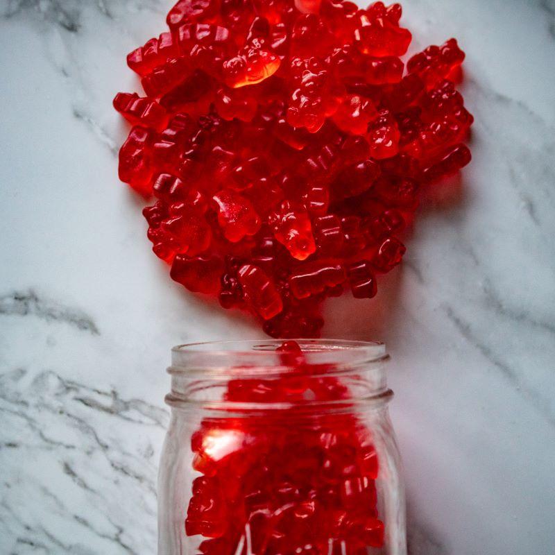 Wild Cherry Bears 14oz. Soft, chewy red gummy bears packed with a burst of wild cherry flavor. These little bears are the perfect mix of sweet and tart for any candy lover! $6.79 USD