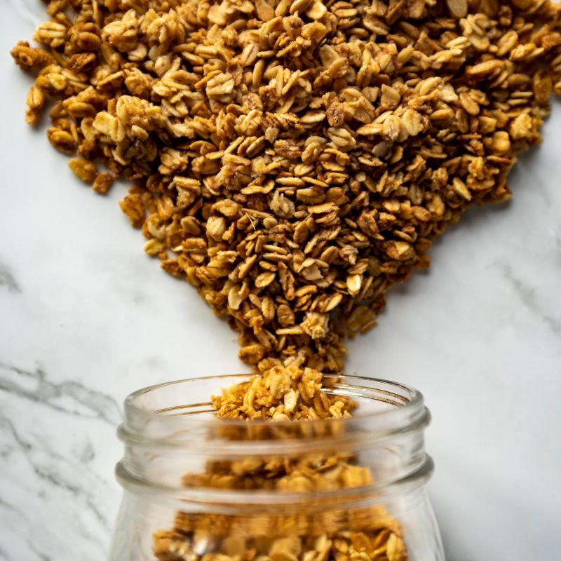 honey oat granola 8.2oz A wholesome, hand-baked granola made with non-GMO ingredients. Perfect for adding to yogurt, cereal, or even ice cream for a crunchy, sweet treat. $5.00 USD