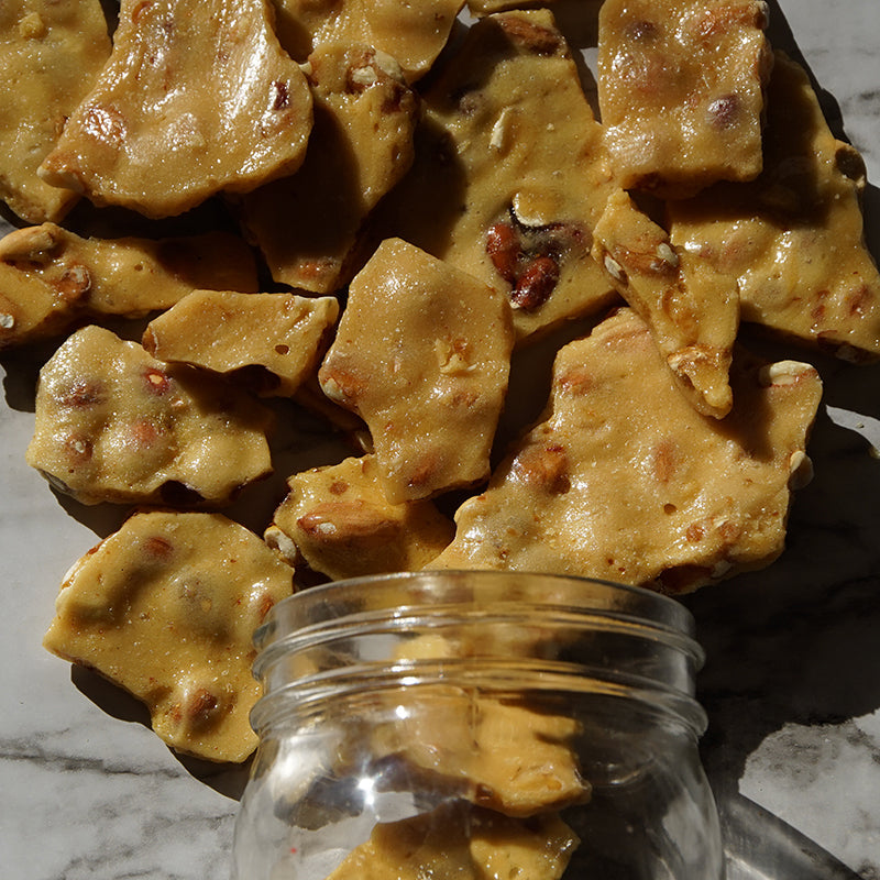 peanut brittle 12oz. Old-fashioned quality and fresh ingredients come together to make this peanut brittle irresistible. Crunchy, sweet, and packed with flavor, it’s a treat that will take you back to simpler times. Perfect for snacking or gifting! $7.29 USD