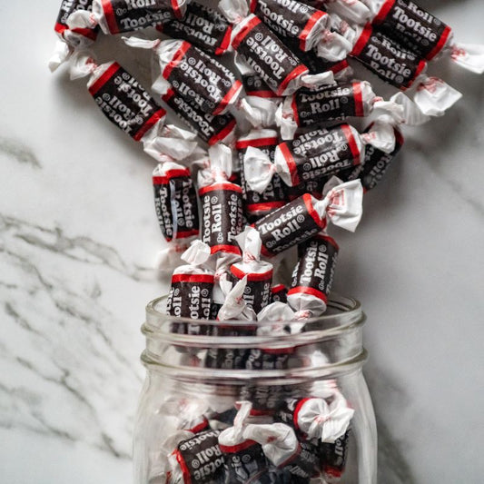Tootsie Rolls® Traditional chocolate-flavored taffy pieces.14oz bag This product is Gluten Free $8.29 USD